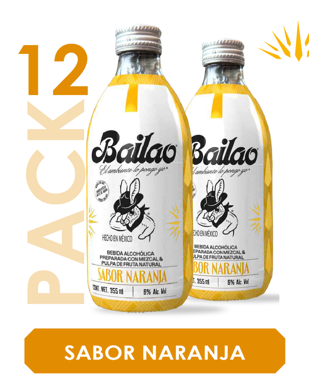 Bailao Mezcal sabor Naranja 355 ml / 12 PACK