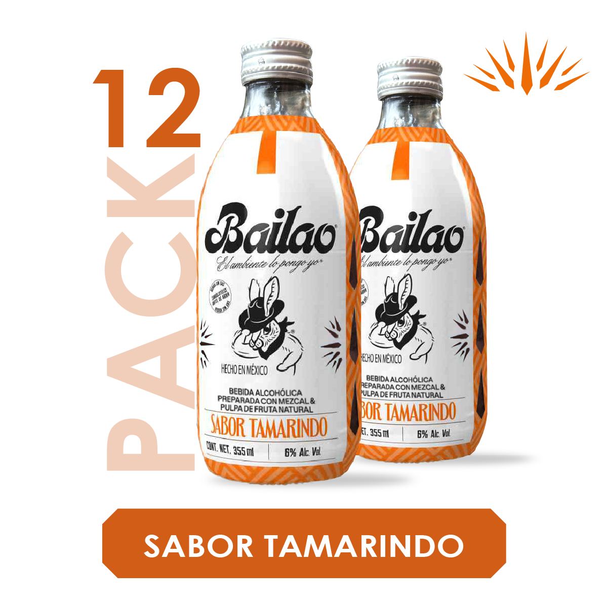 Bailao Mezcal sabor Tamarindo 355 ml / 12 PACK