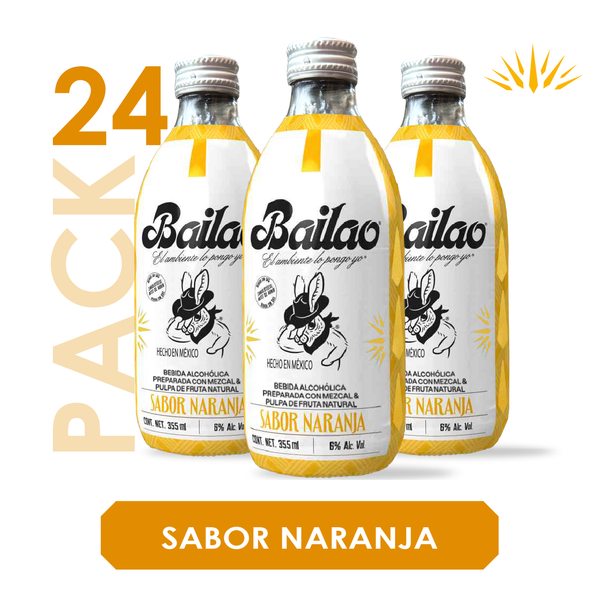 Bailao Mezcal sabor Naranja 355 ml / 24 PACK