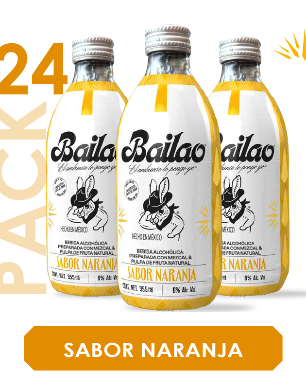 Bailao Mezcal sabor Naranja 355 ml / 24 PACK