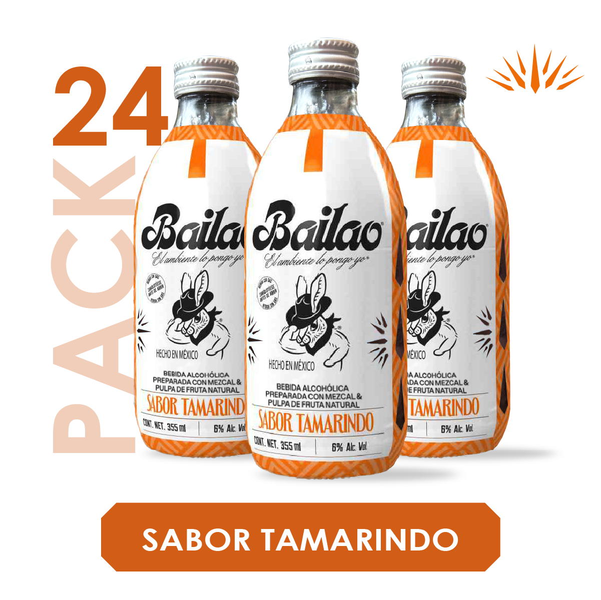 Bailao Mezcal sabor Tamarindo 355 ml / 24 PACK