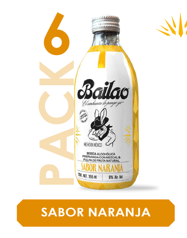 Bailao Mezcal sabor Naranja 355 ml / 6 PACK