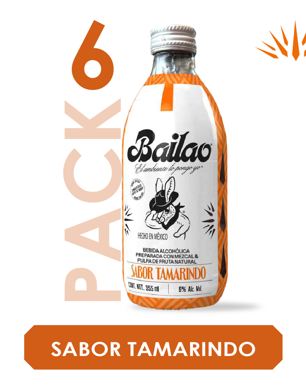 Bailao Mezcal sabor Tamarindo 355 ml / 6 PACK