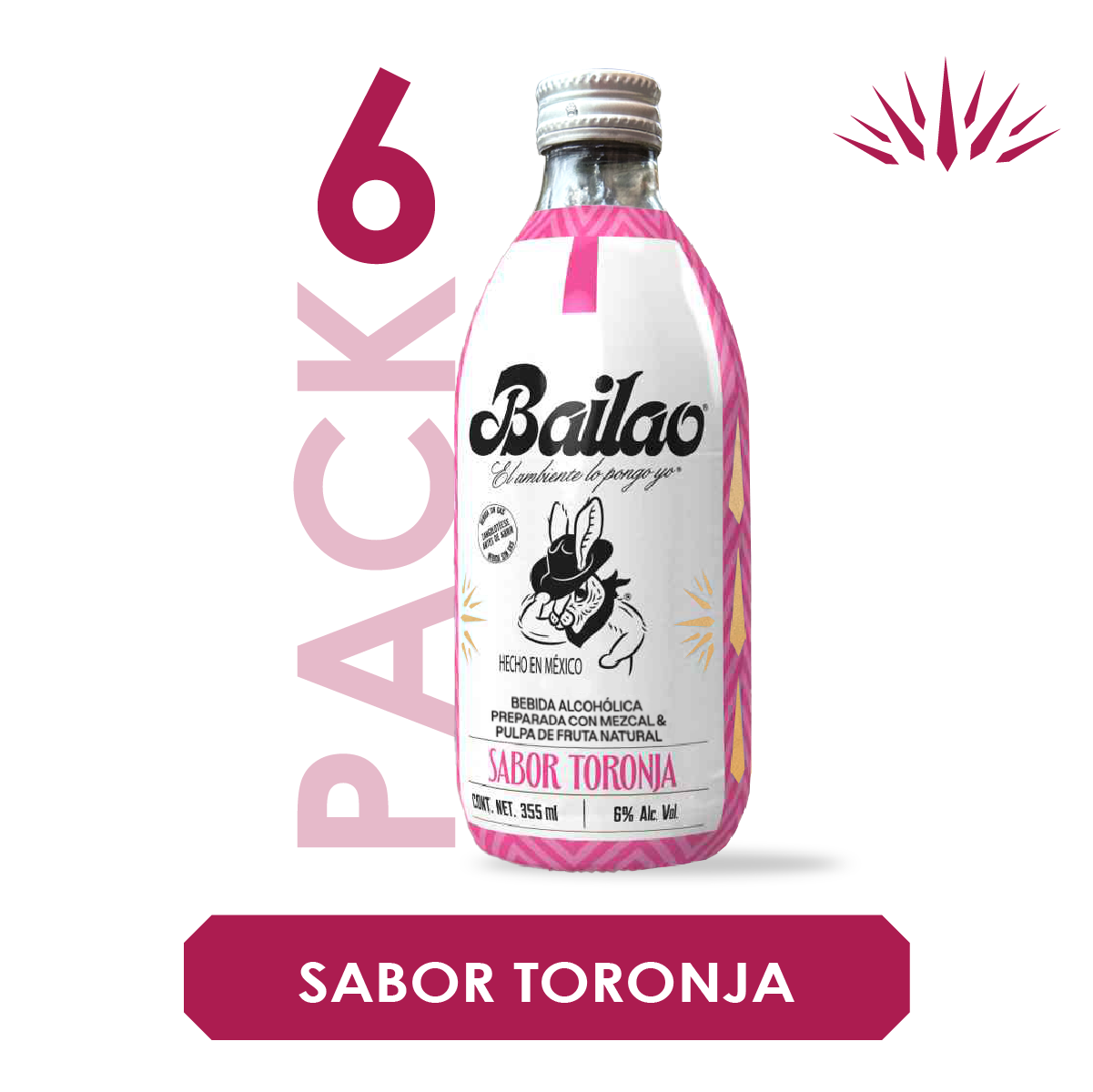 Bailao Mezcal sabor Toronja 355 ml / 6 PACK